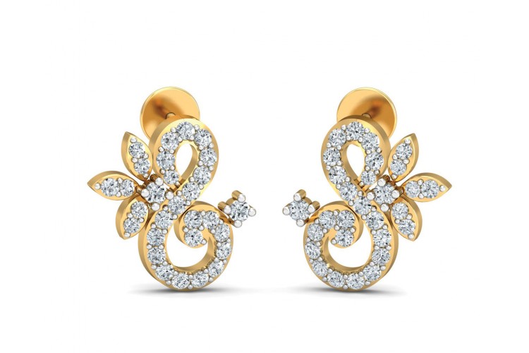 Fen Diamond Earrings  In Gold